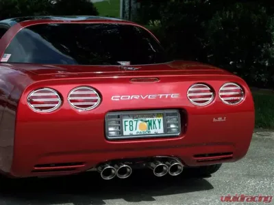 American Car Craft Taillight Grilles Polished Slotted 4pc Chevrolet Corvette 1997-2004 - ACC-032046
